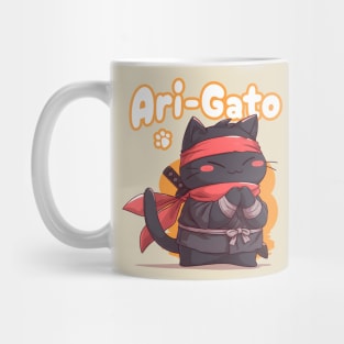 Ari-Gato kawaii black ninja thank you cat Mug